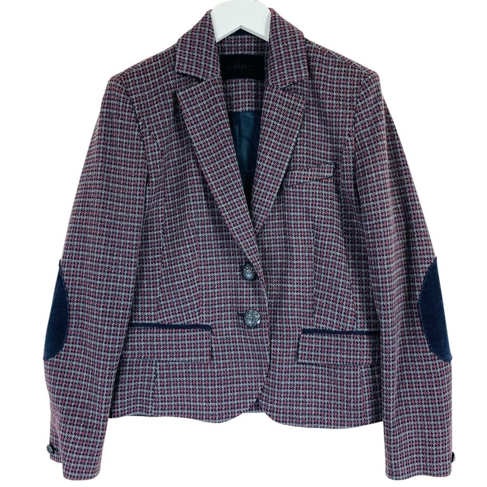 Steilmann Women’s two button Jacket blazer Houndstooth purple & grey Size 12